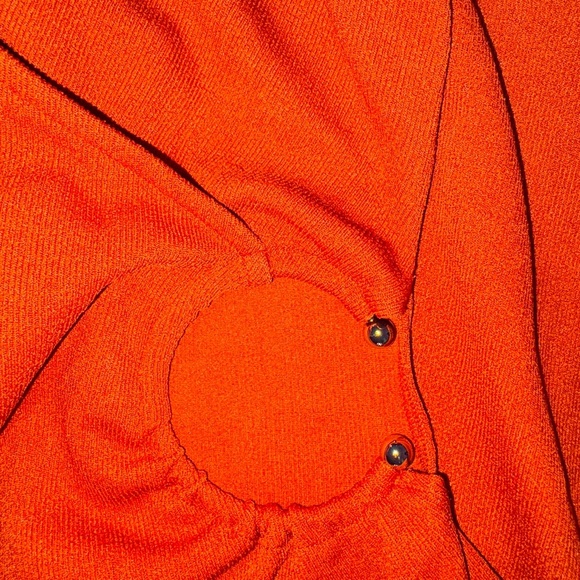 ASOS Brown Ribbed Bodycon Dress with Asymmetrical Neckline - Picture 8 of 9